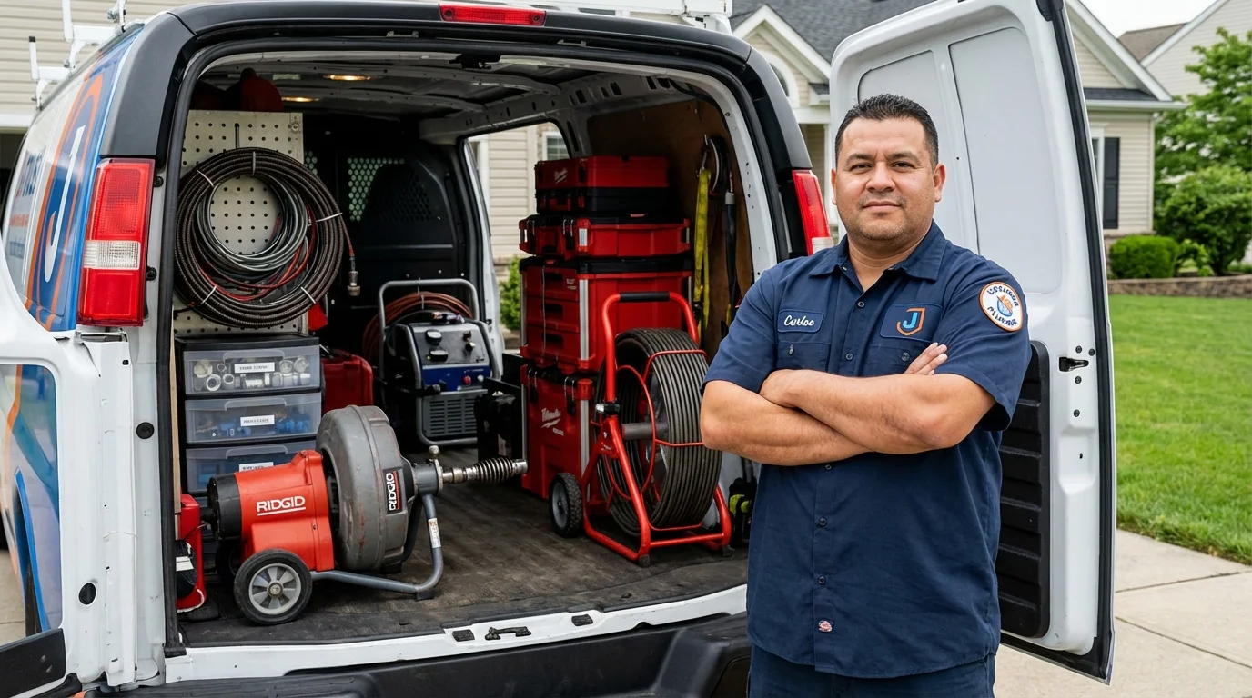 Professional drain cleaning equipment and Johns Plumbing LLC plumber in Bellingham