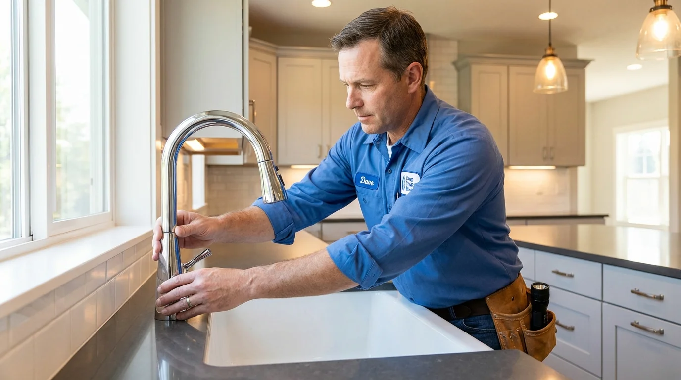 Kitchen faucet installation by Johns Plumbing LLC in Bellingham
